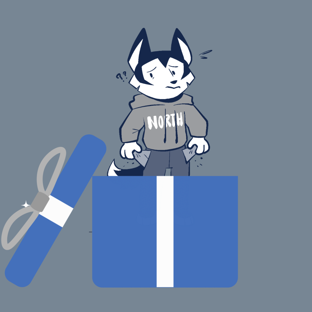 Husky On the Cheap logo in a present!
