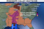Extreme Heat Grips Houston and Mississippi River Valley as High-Pressure System Intensifies